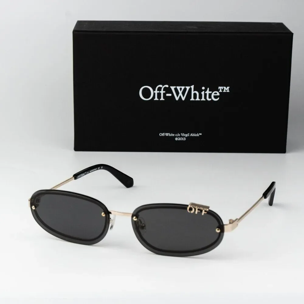 SALE!! Off-White MIAMI Men Sunglasses Gold Grey OERI13M MIAMI 7607 NEW AUTHENTIC